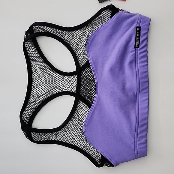 Public  Myth Lilac Mix Black Mesh Sports Bra Size Smal - Picture 1 of 12